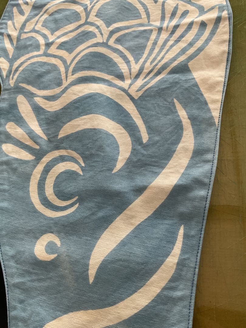 藍染め鯉のぼり　<中単体> 名入れあり　手染め　淡色