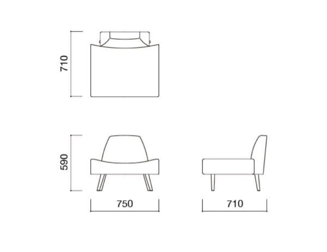 IDEE アーオダークグレー 1人掛けソファ