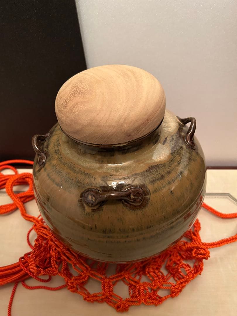 茶道具　高取焼　元永陶苑　茶壷　茶壺　飾り壷　共箱付き
