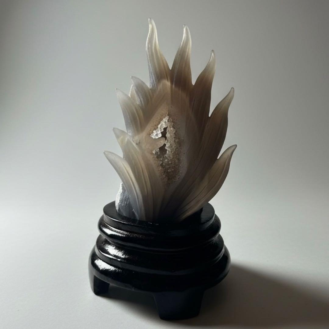 天然石　アゲート九尾の狐彫り☘︎ ݁˖.財運　パワーストーン