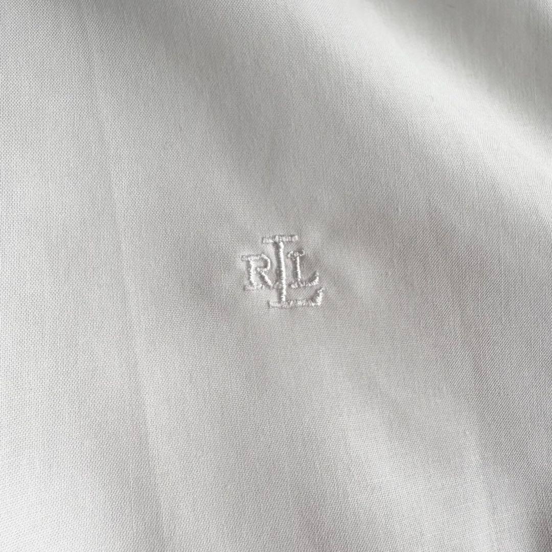 【ローレンラルフローレン】長袖シャツ　コットン　刺繍　大きいサイズ　白　XL