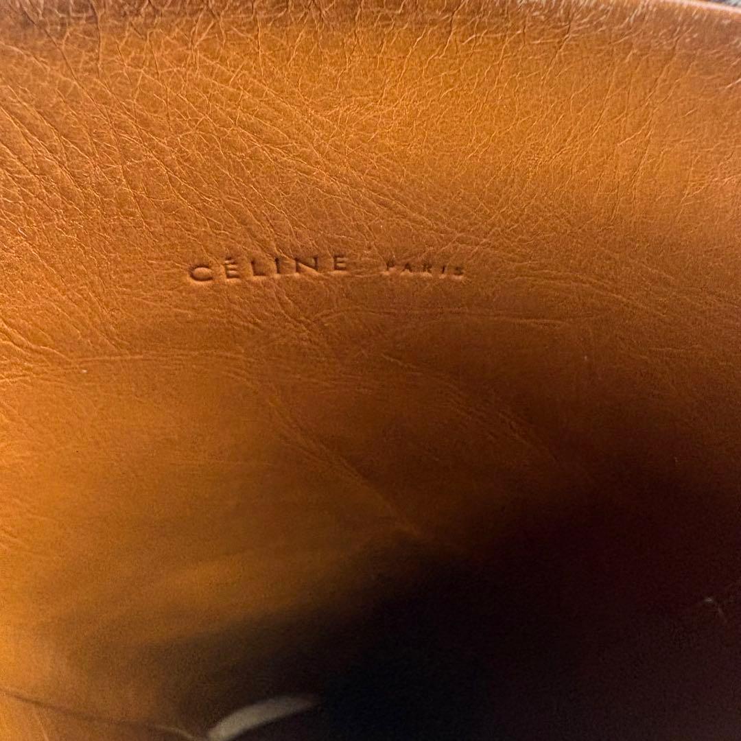 セリーヌ　CELINE ロングブーツ　36 チェック　ウール　ブラウン