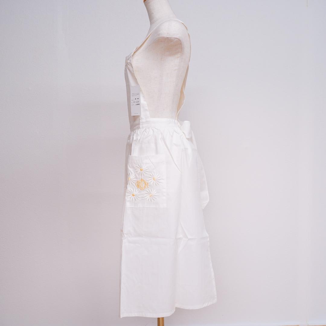 Christian Diorデイジー刺繍エプロンタグ付き新品ホワイトA-8.58