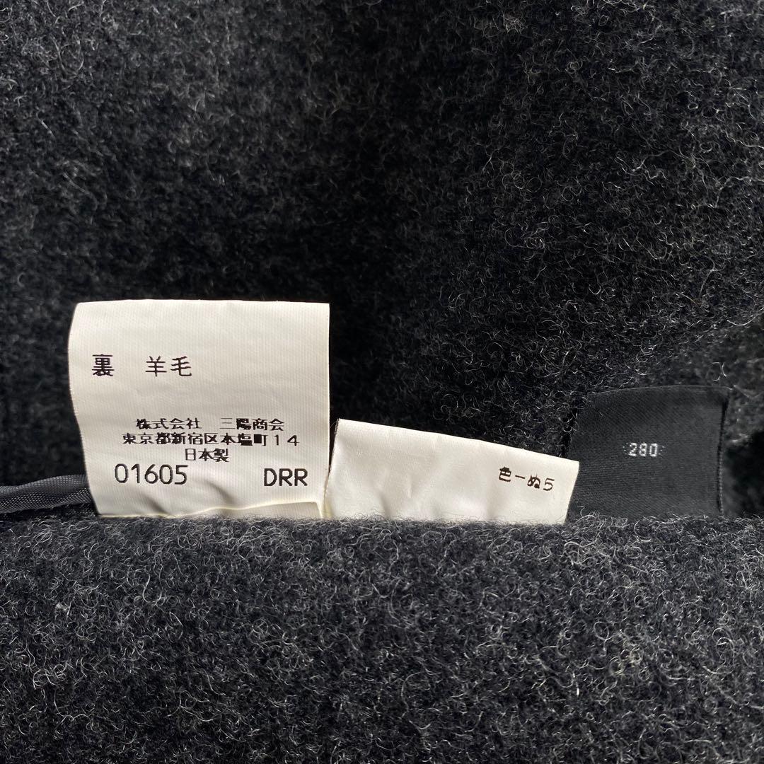 【極美品】バーバリー ダッフルコート ヘリンボーン チャコールグレー メンズL