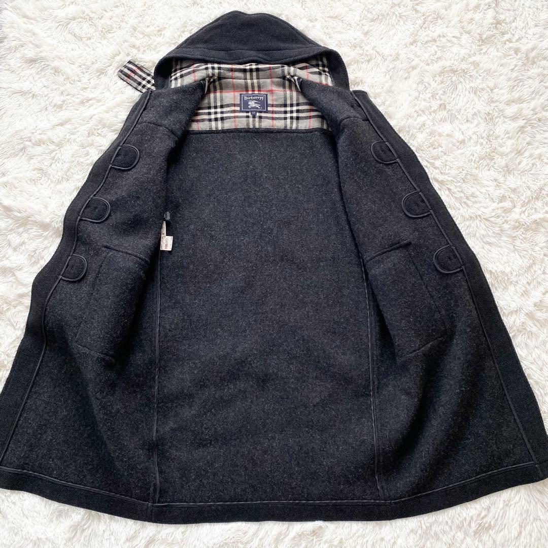 【極美品】バーバリー ダッフルコート ヘリンボーン チャコールグレー メンズL
