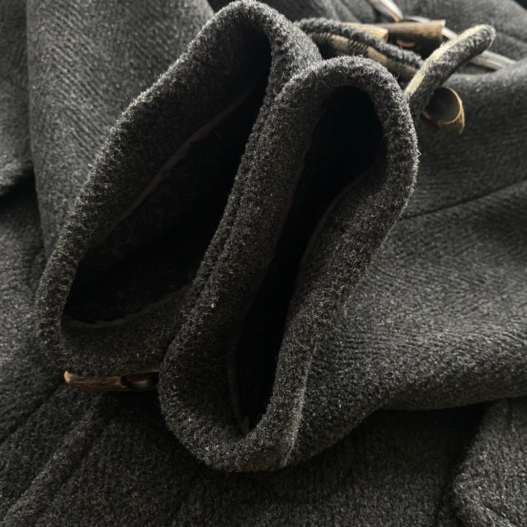 【極美品】バーバリー ダッフルコート ヘリンボーン チャコールグレー メンズL