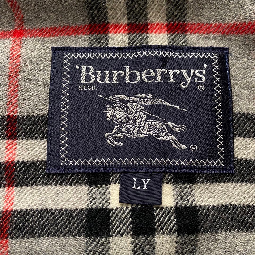 【極美品】バーバリー ダッフルコート ヘリンボーン チャコールグレー メンズL