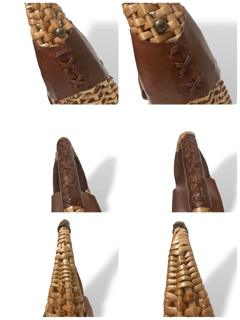 【美品】ラルフローレン　カゴバッグ　ワンショルダー　レザー　ロゴ型押し　ブラウン