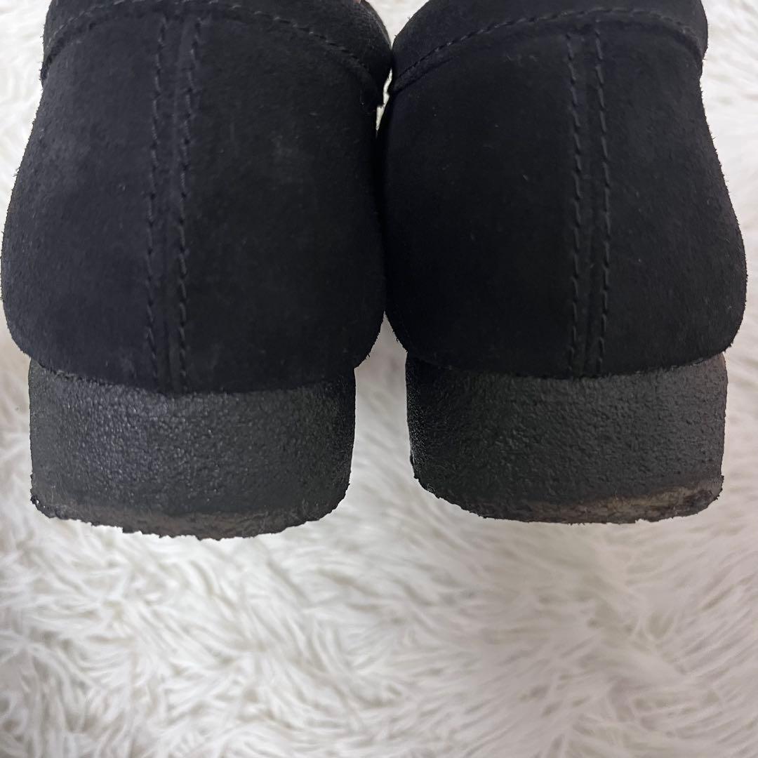 美品 クラークス US9 ワラビー モカシンシューズ スエード ブラック