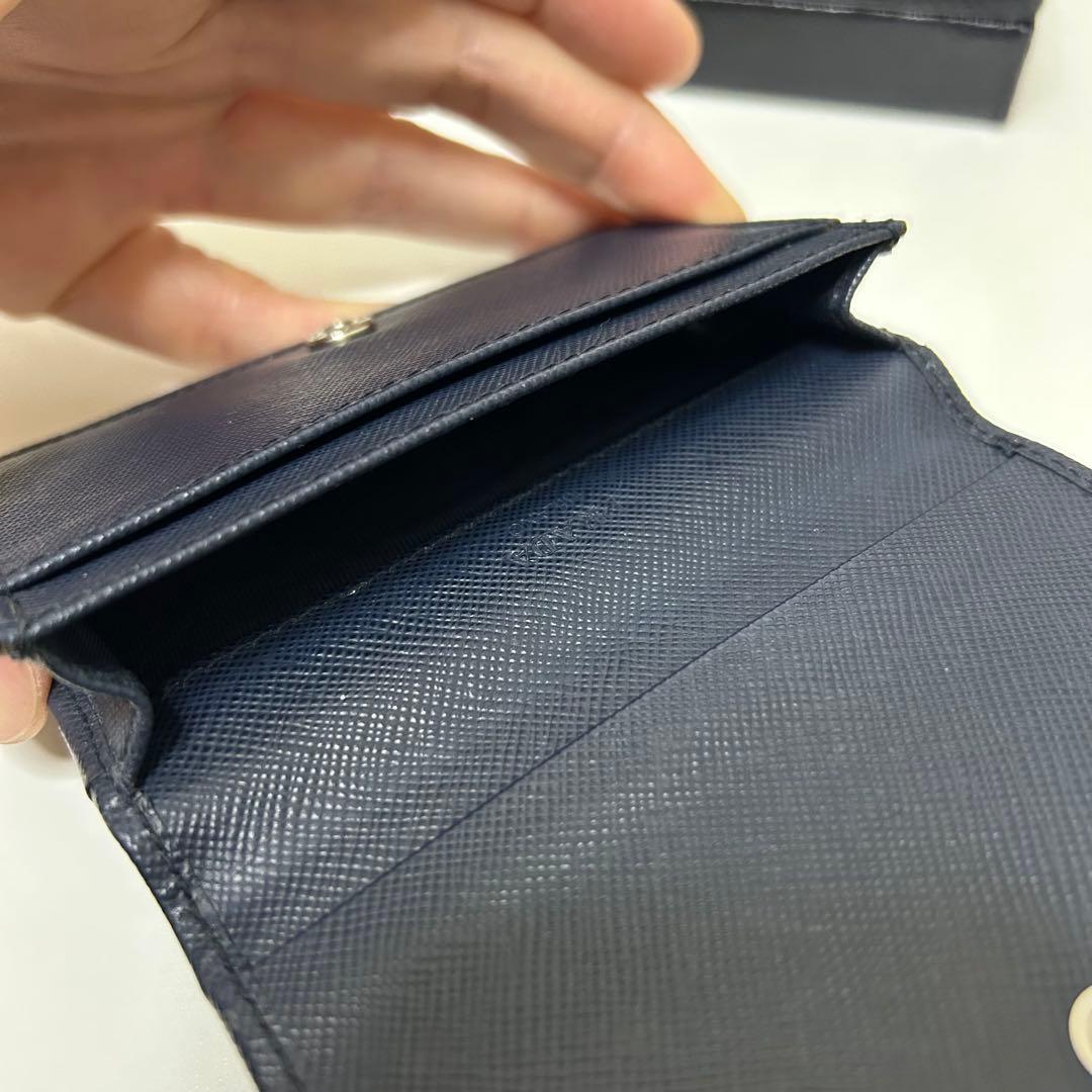 PRADA 名刺入れ ネイビー サフィアーノ 2MC122