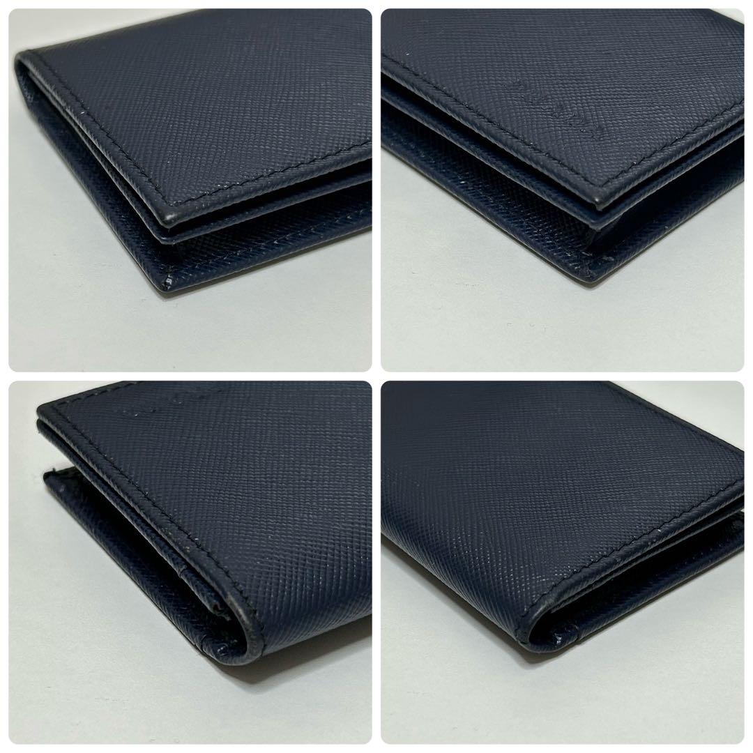 PRADA 名刺入れ ネイビー サフィアーノ 2MC122