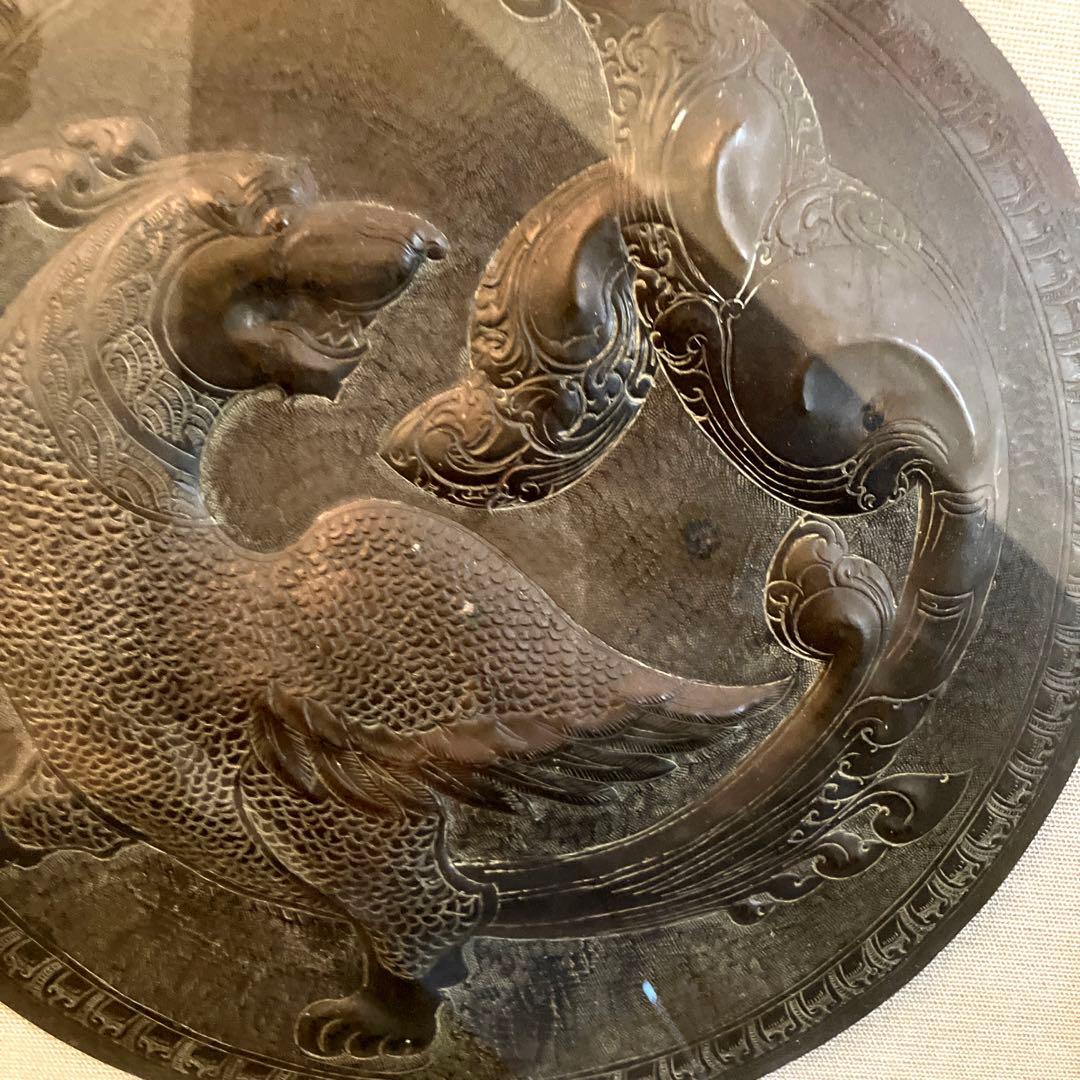 中近東アンティーク　オリエント古美術　躍動感がありゴージャスな鳥の銅板