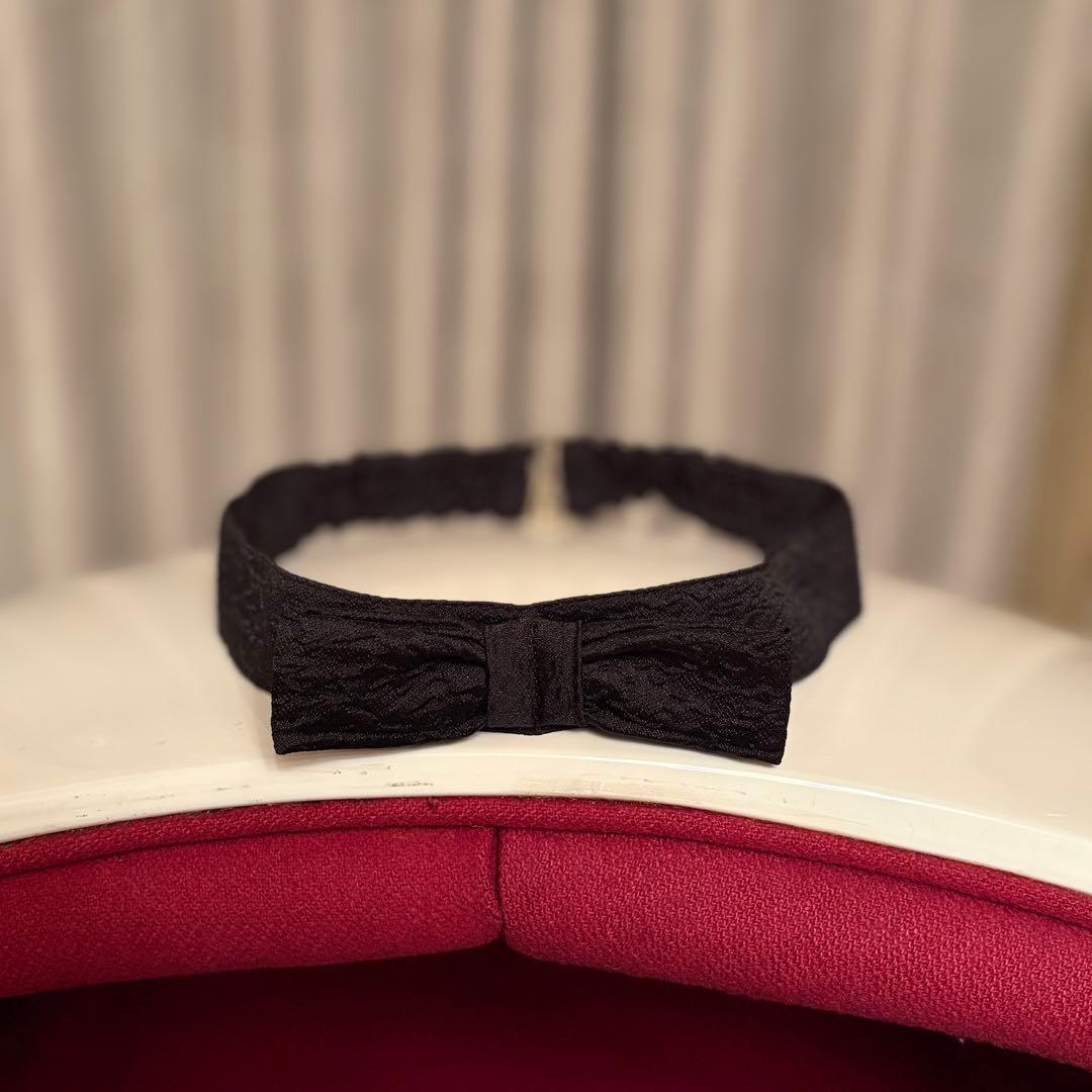 treat ürself リボンペプラムジャガードワンピース（ブラック）