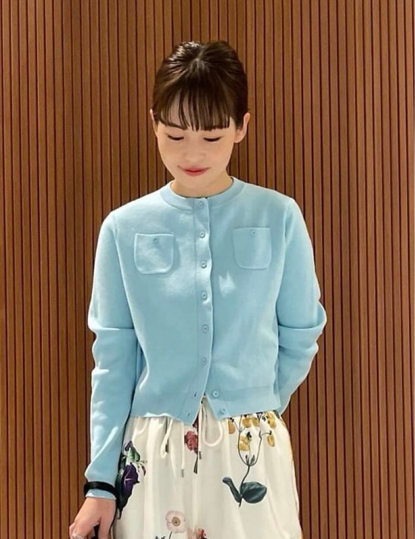 美品 CABaN カーディガン ライトブルー