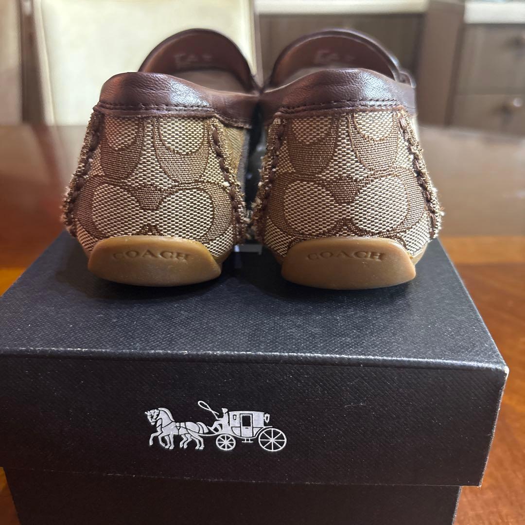 ポ*吉様 COACH ローファー ベージュ/ブラウン（箱付き）