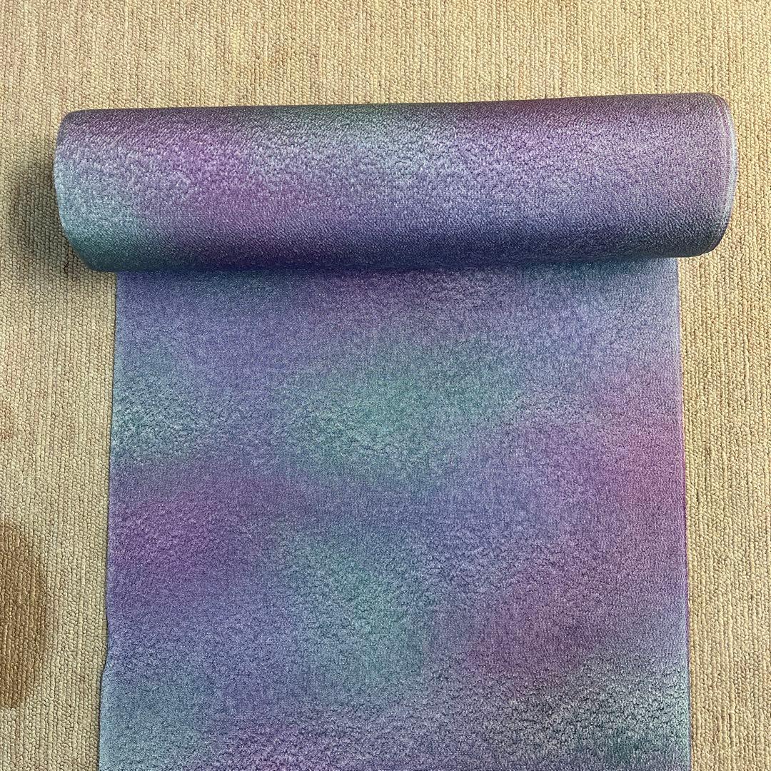 着物反物　紫グラデーション　スコッチガード加工済み　絹