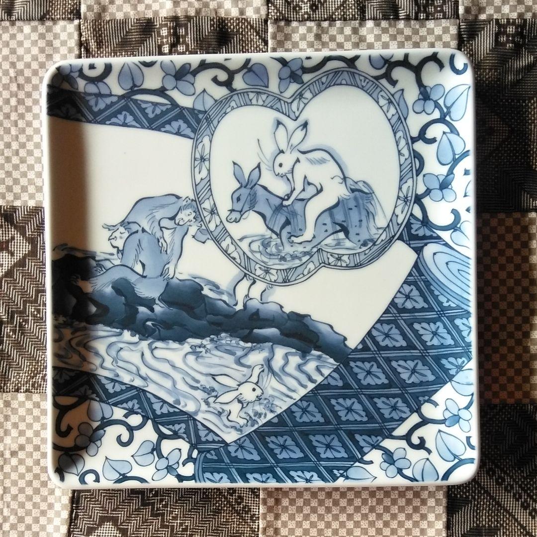 有田焼 琳泉窯 山口亜紀作 鳥獣画 角皿揃