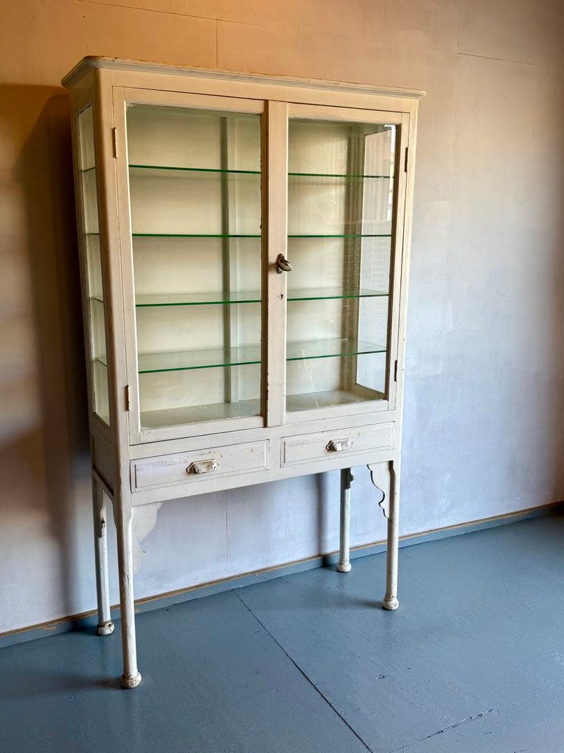 引取り限定 ケビント 医療棚 飾り棚 キャビネット 木製 ガラスショーケース