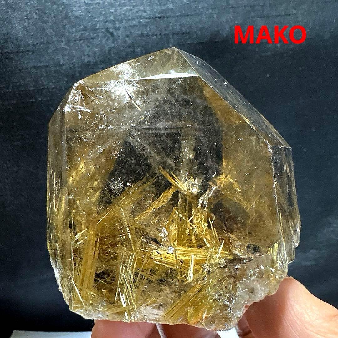 M1601☆ルチルクォーツ原石409g☆太陽放射タイチンルチル☆天然石　原石