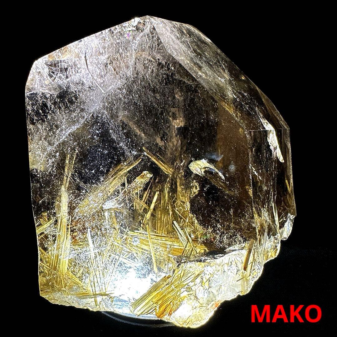 M1601☆ルチルクォーツ原石409g☆太陽放射タイチンルチル☆天然石　原石