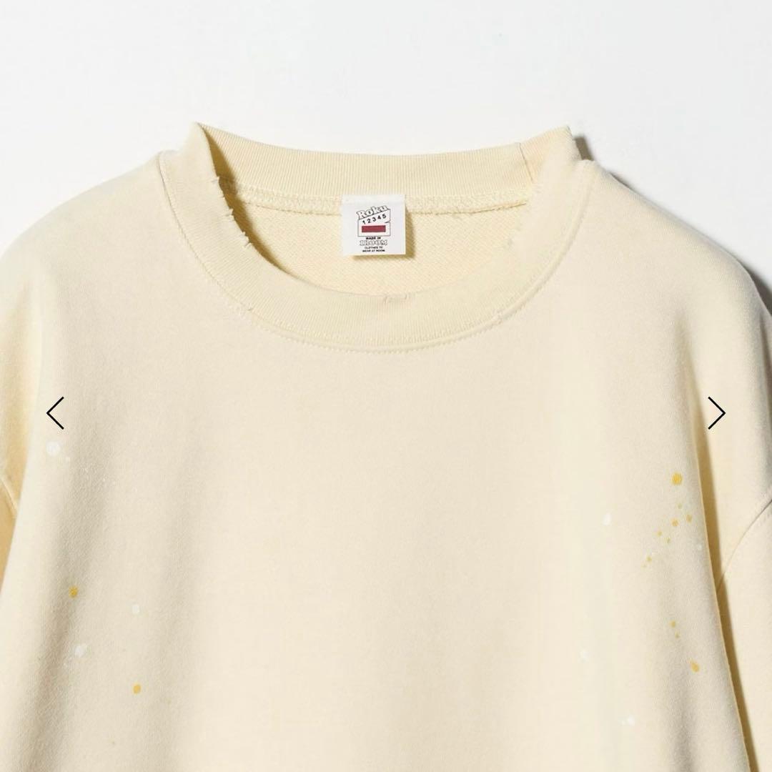 ＜6(ROKU)＞ダメージ ペイント スウェット プルオーバー　L