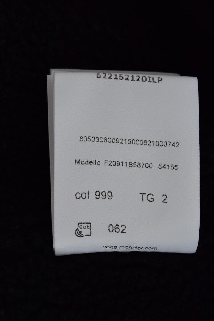 ・2020年・MONCLER・モンクレール・ボア・ダウンジャケット・ブラック・