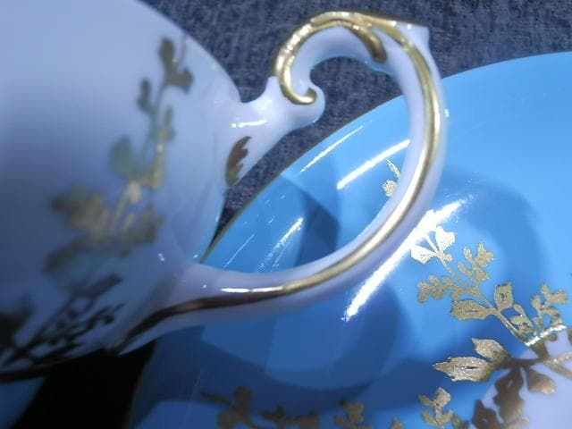 エインズレイ　アンテーク　ターコイズ　金枝葉　2段底 　置き場管理 001