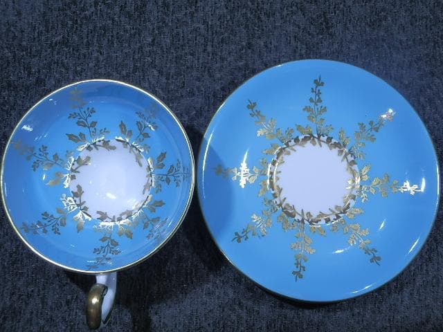 エインズレイ　アンテーク　ターコイズ　金枝葉　2段底 　置き場管理 001