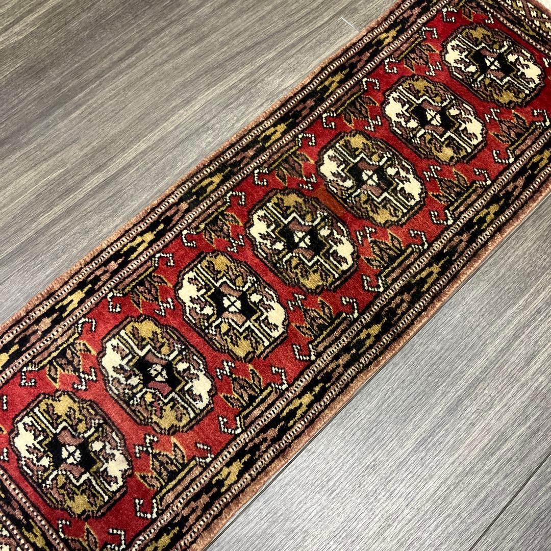 32cmx96ミニラグあがりかまちラグ　ヴィンテージ ラグパキスタン手織り絨毯