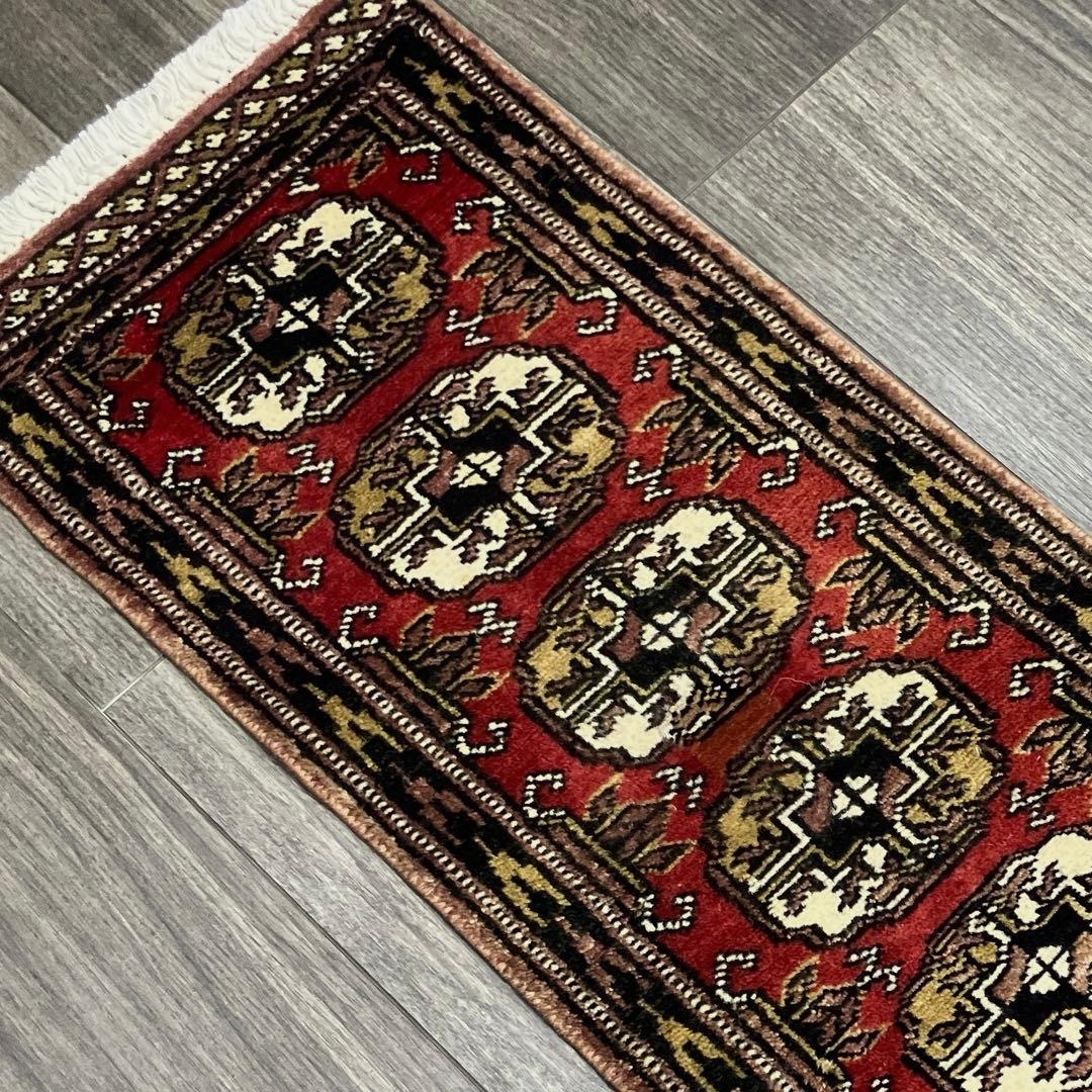 32cmx96ミニラグあがりかまちラグ　ヴィンテージ ラグパキスタン手織り絨毯