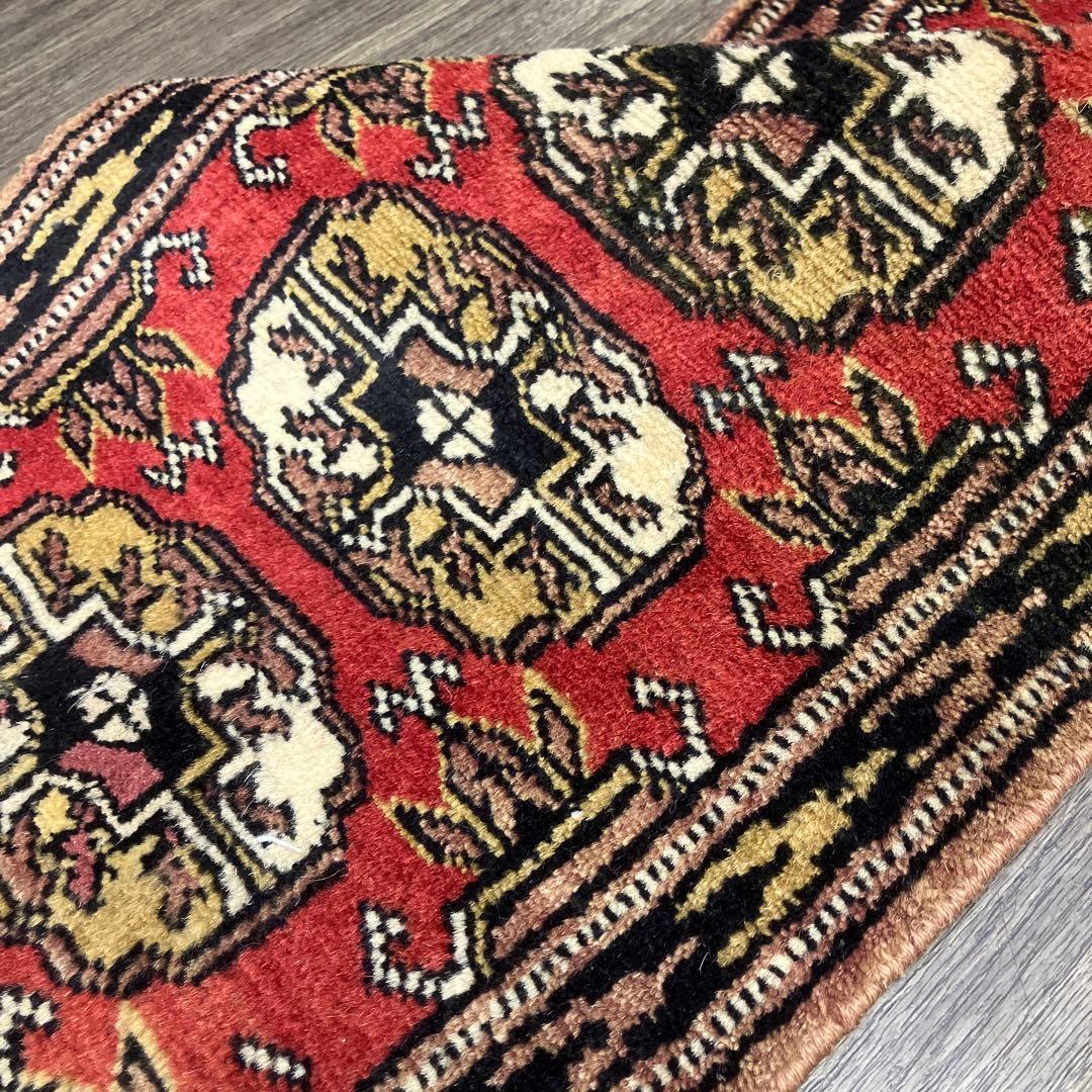 32cmx96ミニラグあがりかまちラグ　ヴィンテージ ラグパキスタン手織り絨毯