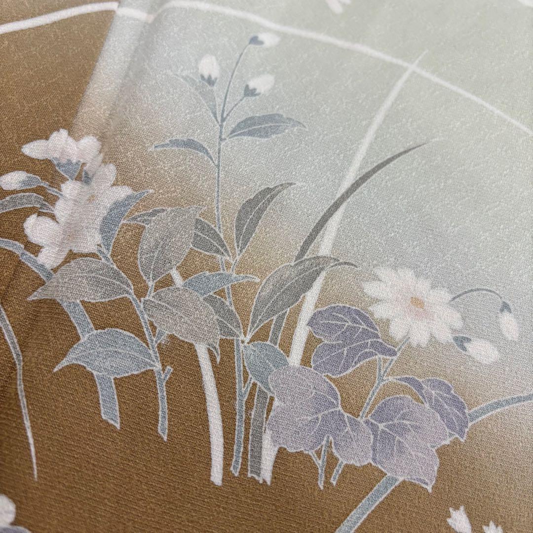 付下げ 美しい友禅 七宝地紋 紋なし 正絹AK-6226