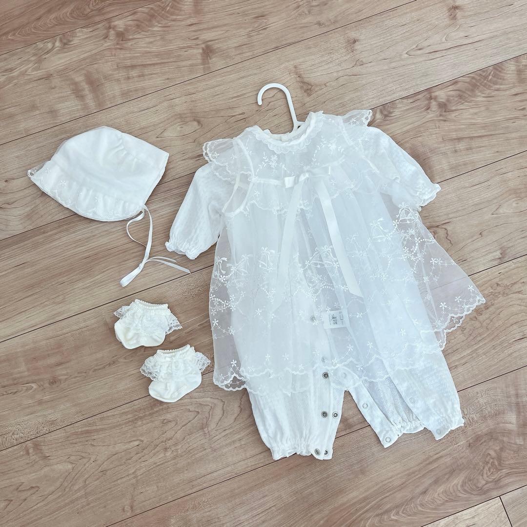 ミキハウス セレモニードレスセット(帽子＆靴下付き)