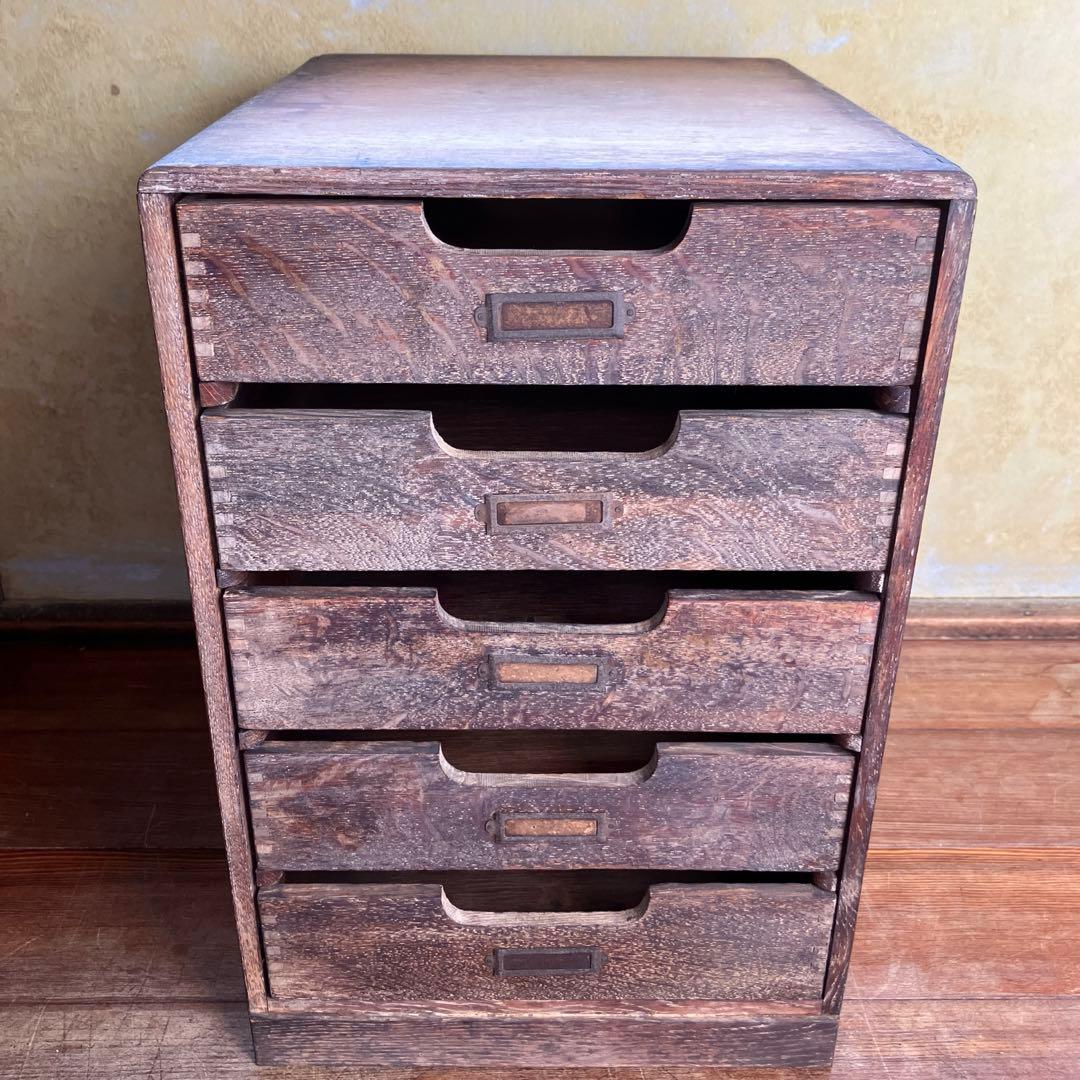 アンティーク 古引き出し 抽斗 5杯 小引き出し 木製 両面 古道具