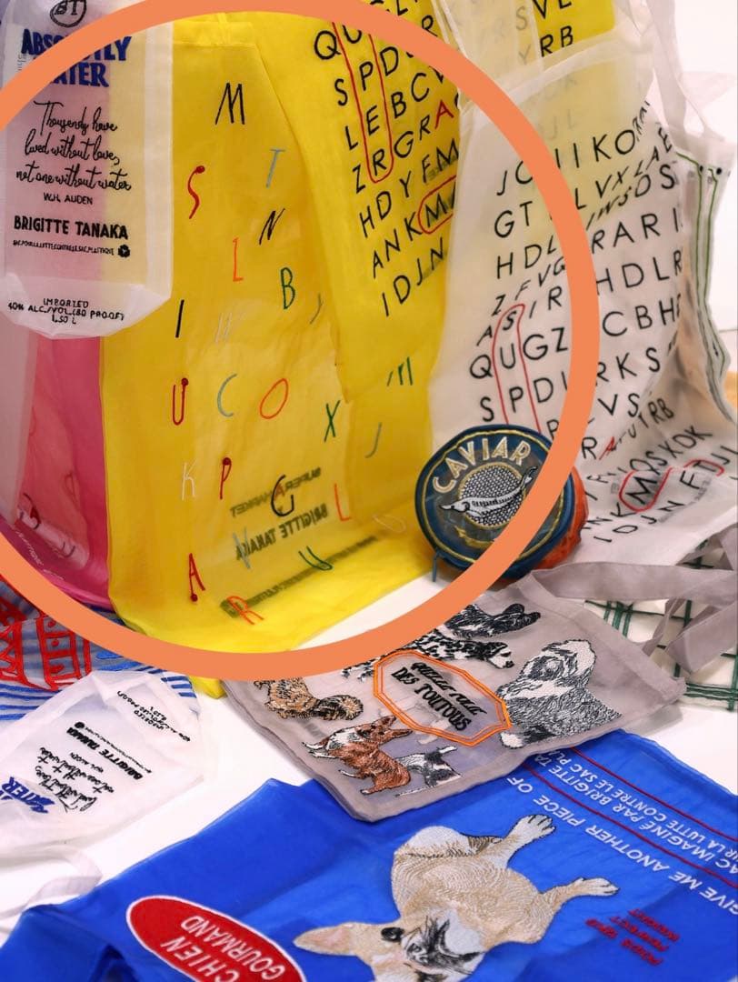 スーパーエーマーケット別注　ブリジットタナカ　　オーガンジーバッグ　エコバッグ