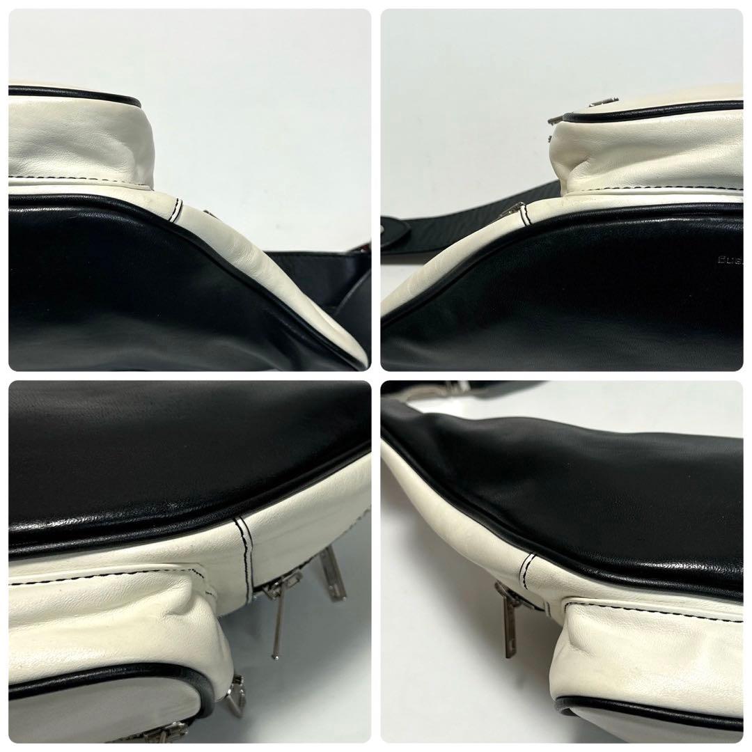 f82【極美品】アレキサンダーワン　ファニーパック　レザー　白　ボディバッグ.