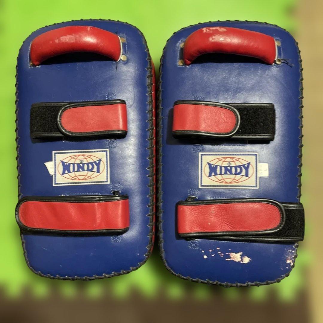 最終価格　windy本革キックミットL、イサミパンチングミット