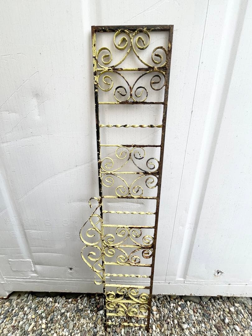 最終値下げ❗️イギリスアンティーク黄色 アイアンゲート アイアンフェンス2点set