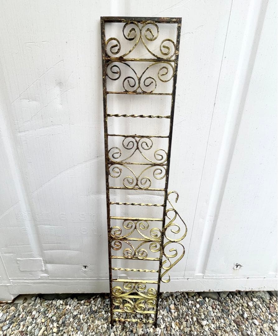 最終値下げ❗️イギリスアンティーク黄色 アイアンゲート アイアンフェンス2点set