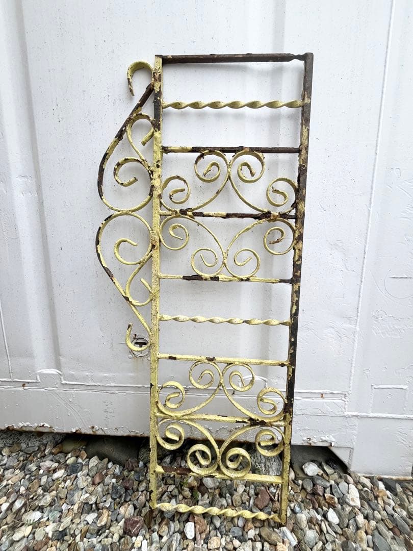 最終値下げ❗️イギリスアンティーク黄色 アイアンゲート アイアンフェンス2点set