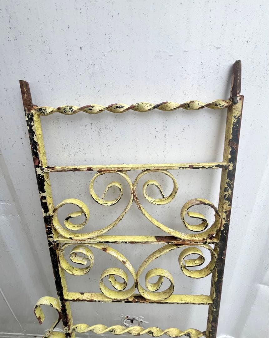 最終値下げ❗️イギリスアンティーク黄色 アイアンゲート アイアンフェンス2点set