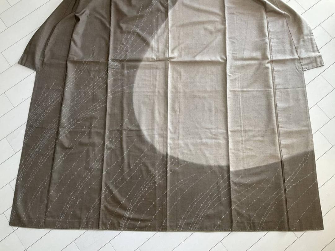 H*h様 ■E3919■美品■正絹■猫柳柄　紬　一つ紋　袷　訪問着■丈168　裄