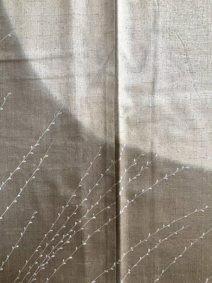 H*h様 ■E3919■美品■正絹■猫柳柄　紬　一つ紋　袷　訪問着■丈168　裄