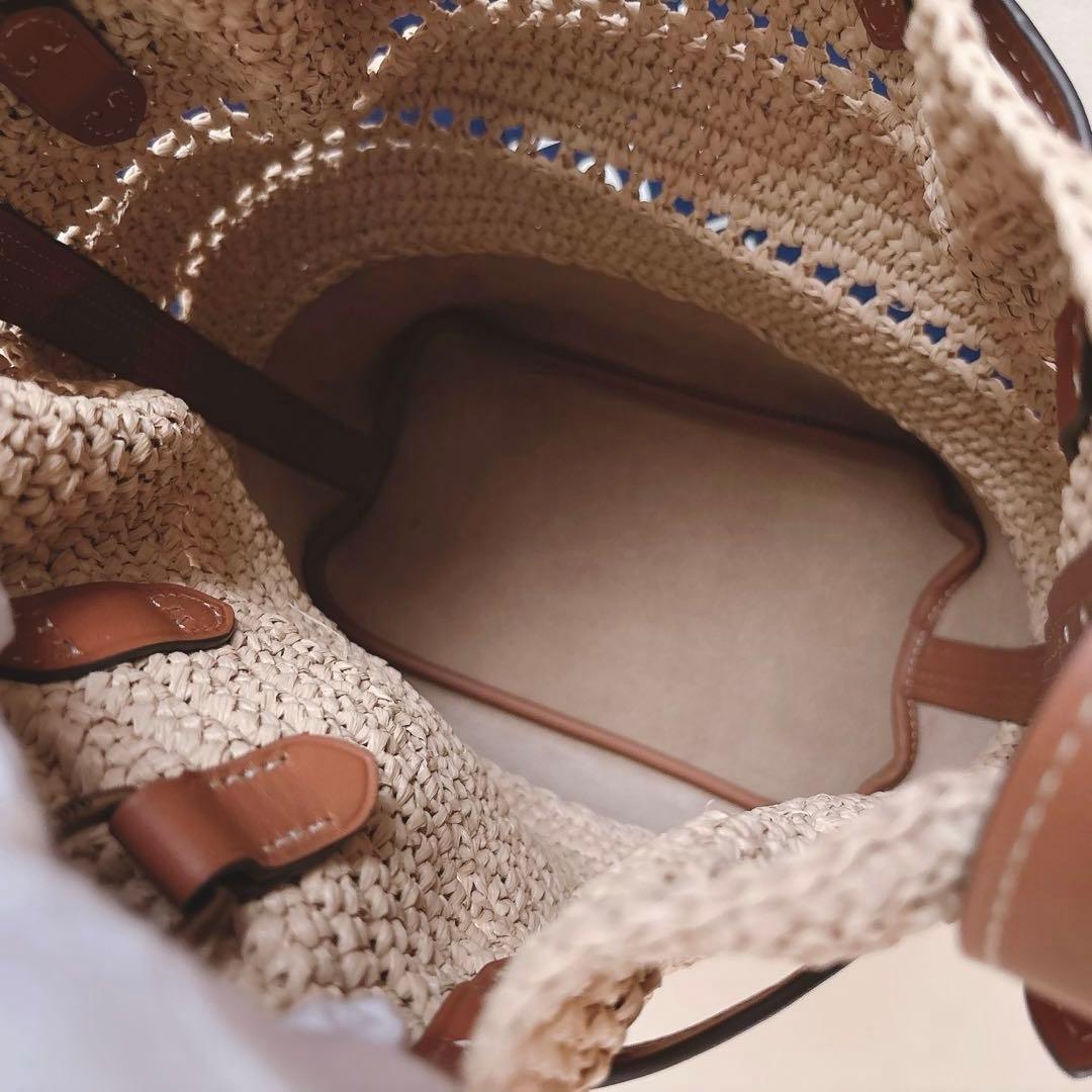 【新品未使用】ポロラルフローレン　ラフィアショルダーバッグ　かごバッグ