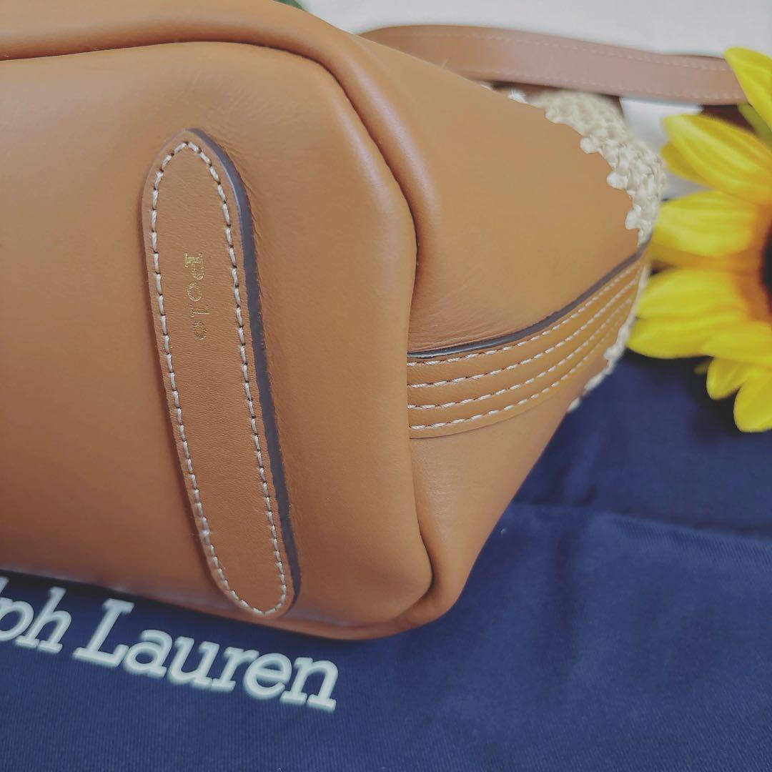 【新品未使用】ポロラルフローレン　ラフィアショルダーバッグ　かごバッグ