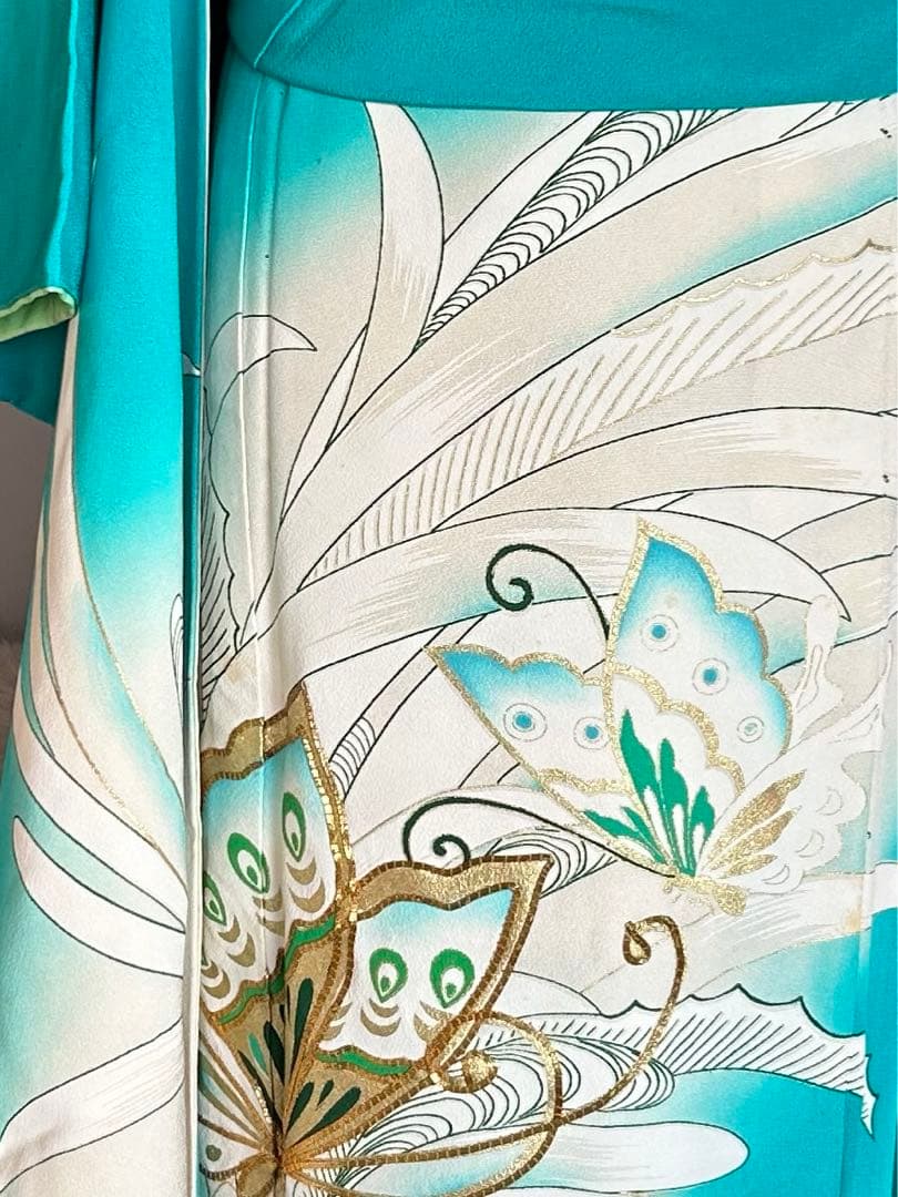 ターコイズブルー 振袖　振袖セット