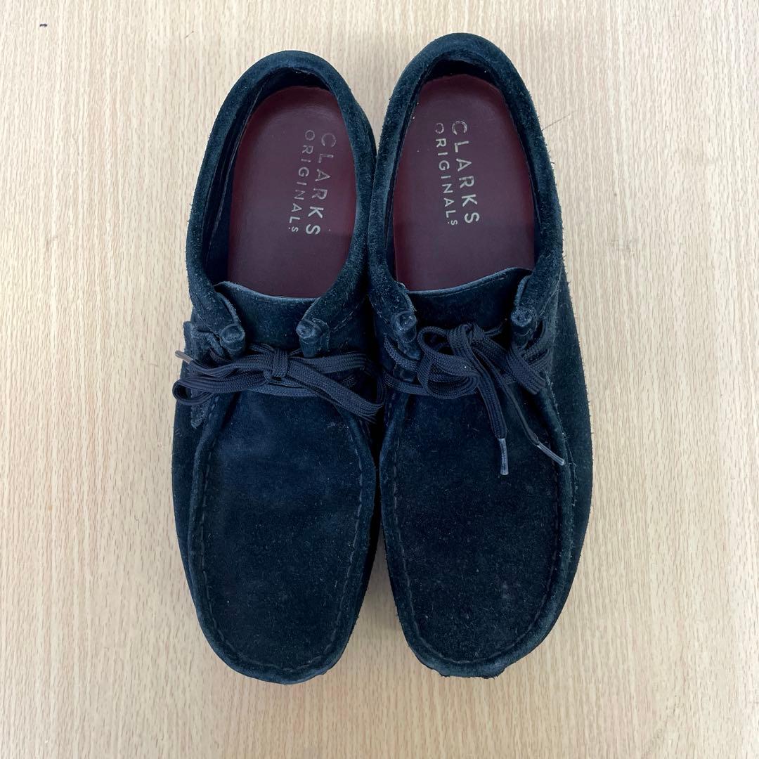 【良品】Clarksクラークス　ワラビー　ゴアテックス　スエード　ブラック