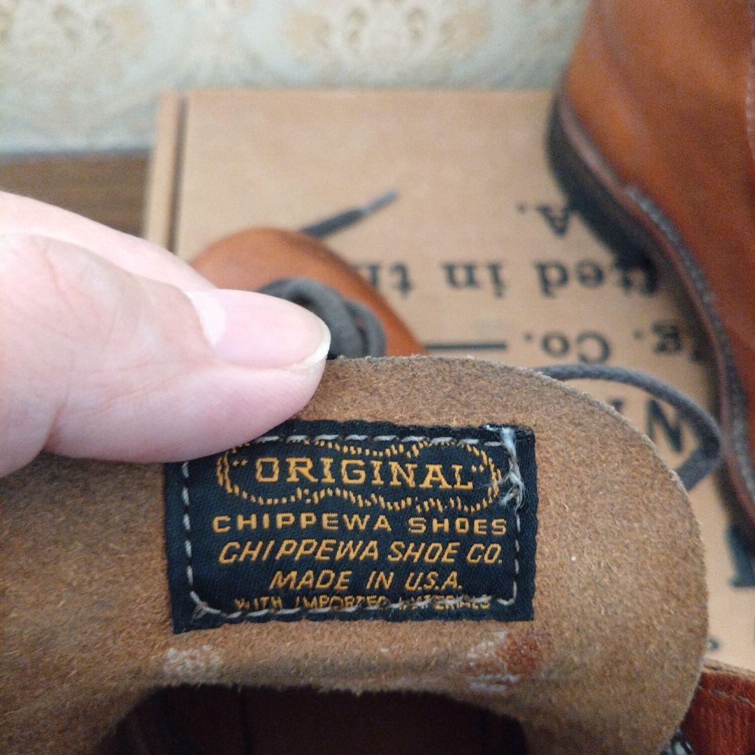 早い者勝ちCHIPPEWA US10ブラウン4353TAN レザー ワークブーツ