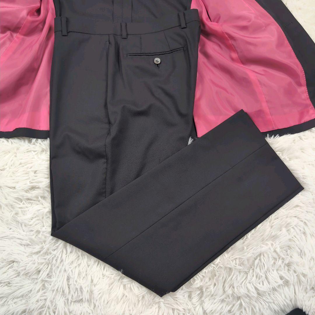 ビームス ヴェイパライズ スーツセットアップ M ブラック 裏地ピンク 日本製