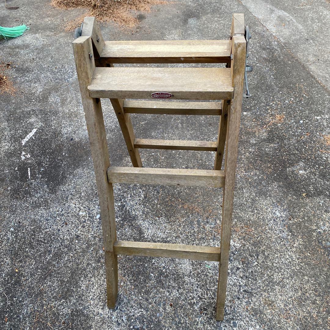 ヴィンテージ_ハシゴ_ラダー_木製_アンティーク 梯子　90/178cm